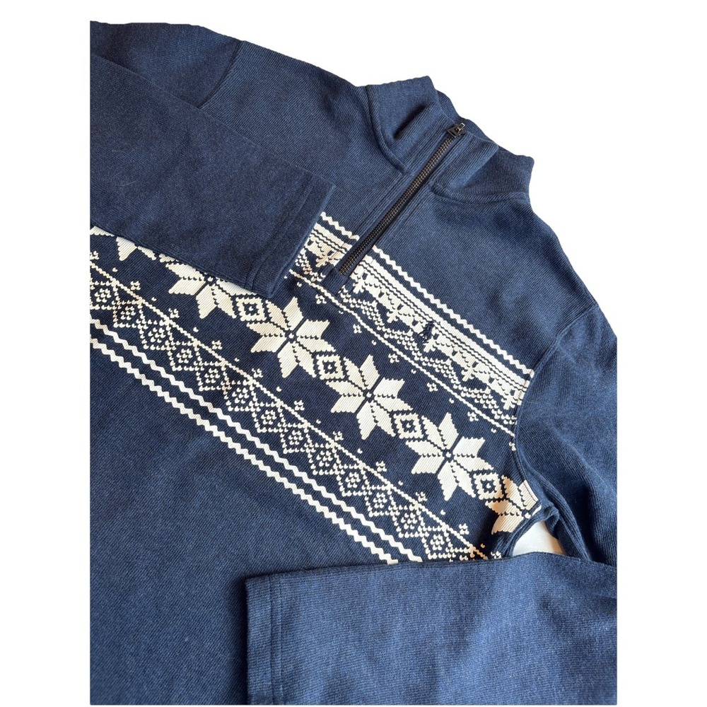Polo Ralph Lauren Quarter-Zip Fair Isle Pullover Sweater‎ Navy Boy's LARGE 14-16